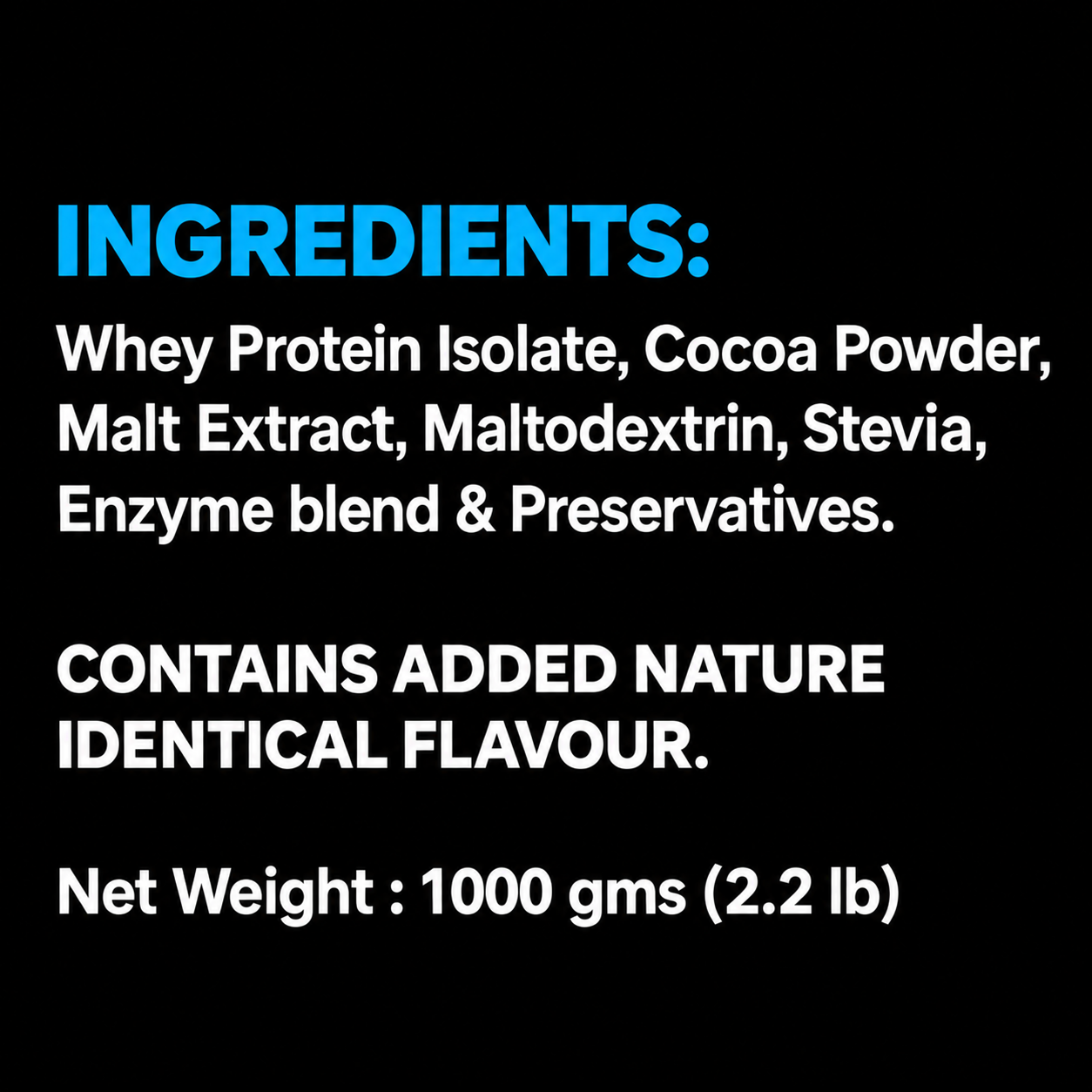 UPP eXtreme WHEY ISO PRO (1kg) | Search Foundation | Scientifically Designed Sports and Performance Nutrition Minimalist Blue and White Ingredient Label