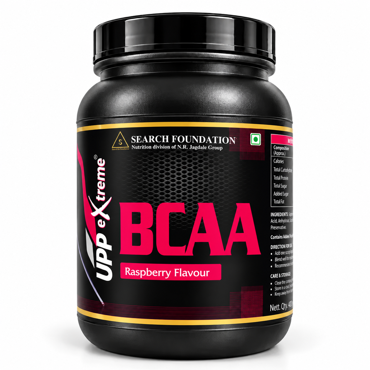 UPP eXtreme BCAA (1kg) | Search Foundation | Scientifically Designed Sports and Performance Nutrition Raspberry BCAA Supplement Jar